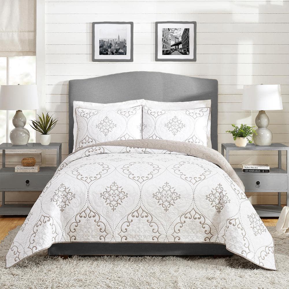 Modern Heirloom Chambers 3-Piece Embroidered Quilt Set