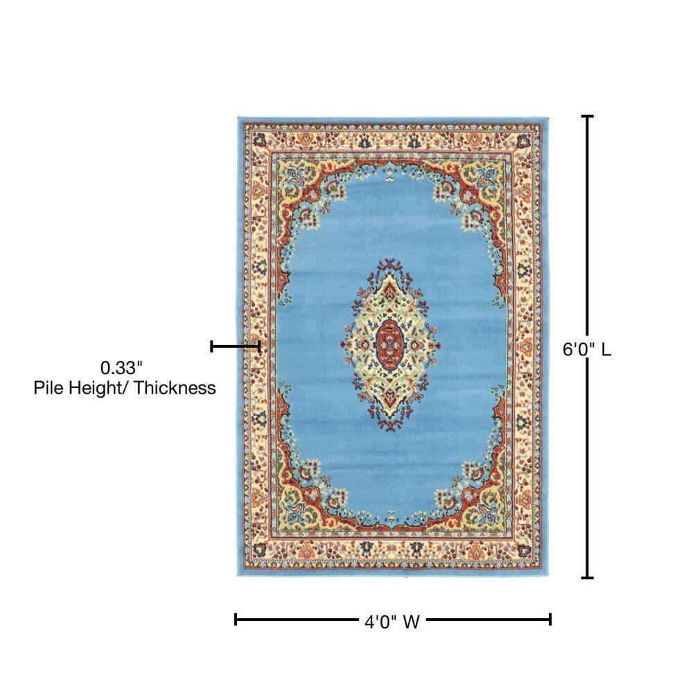 Unique Loom Reza Collection Area Rug - Washington (4' 1" x 6' 1" Rectangle Light Blue/Cream)
