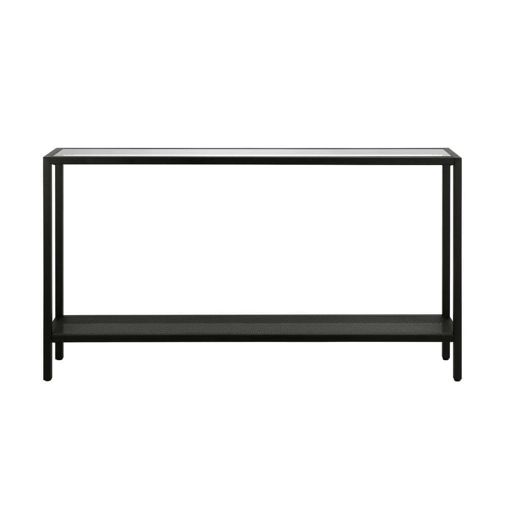 Evelyn&Zoe Rigan 55" Wide Rectangular Console Table, Blackened Bronze
