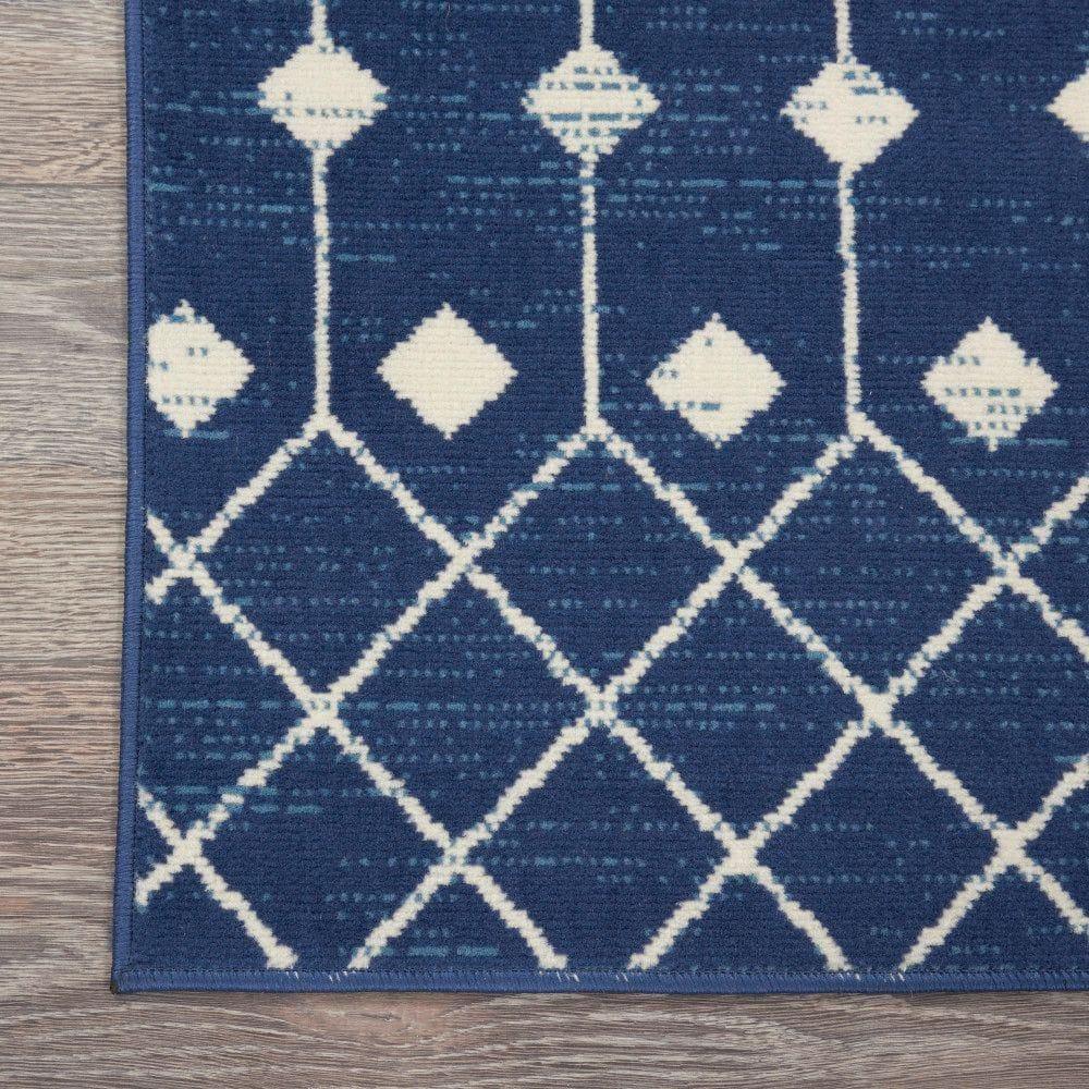 Nourison Grafix GRF37 Indoor Area Rug Navy 2'3" x 12'