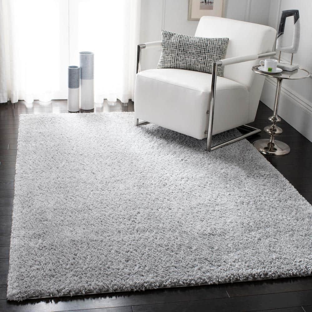 August Shag 900 AUG900 Power Loomed Indoor Accent Rug - Silver - 3'x3' - Safavieh