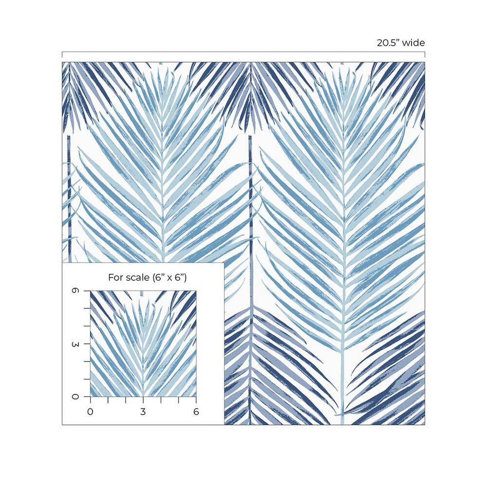 NextWall 30.75-Sq. Feet Blue Lagoon Vinyl Floral Self-adhesive Peel and Stick Wallpaper