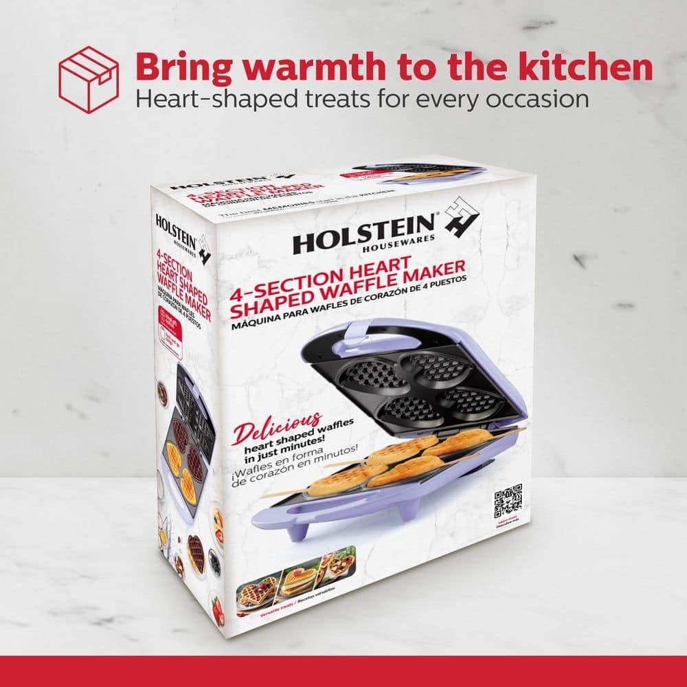 Holstein Housewares Holstein Housewares 4 Section Heart Shaped Waffle Maker