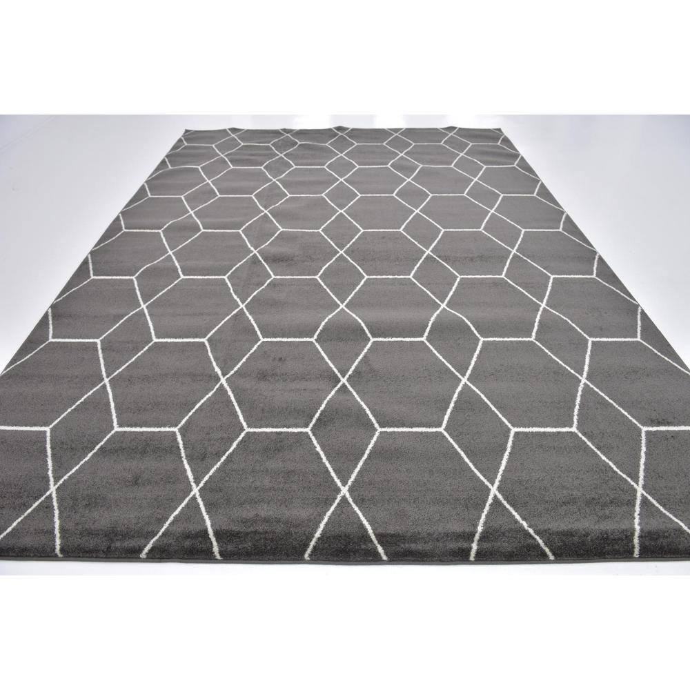 Unique Loom 9' 0 x 12' 0 Trellis Frieze Geometric Dark Gray Area Rug
