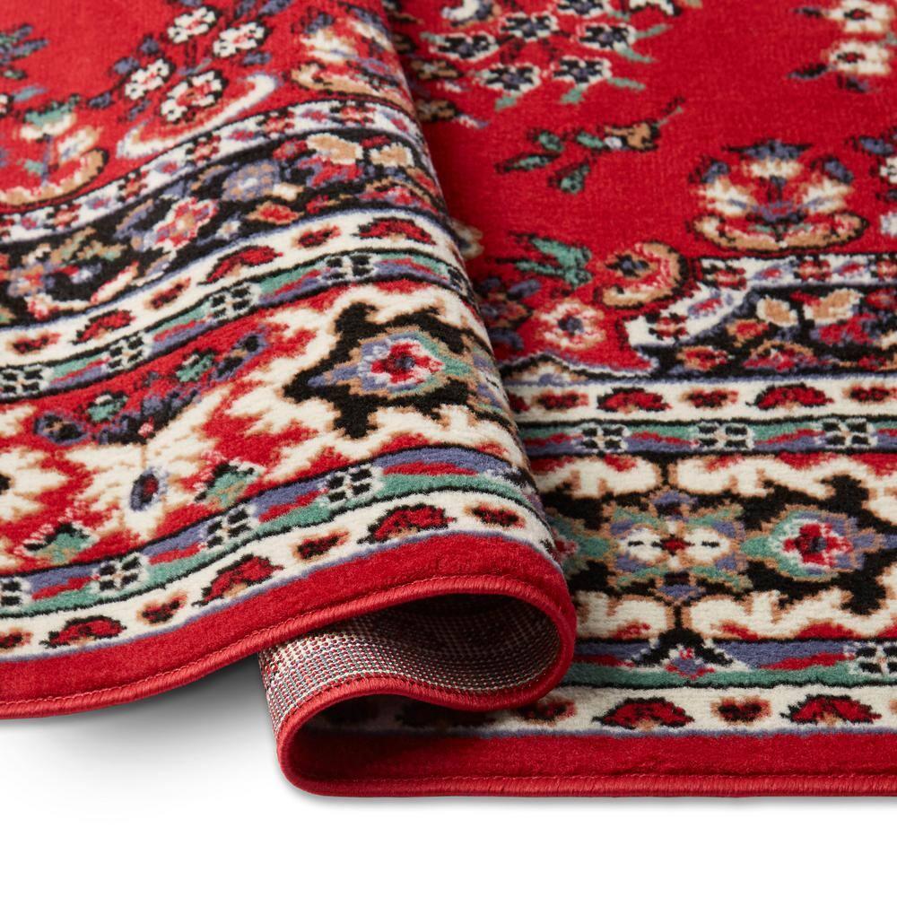 Home Dynamix Premium Sakarya Traditional Medallion Area Rug, Red/Black, 9'2"x12'5"