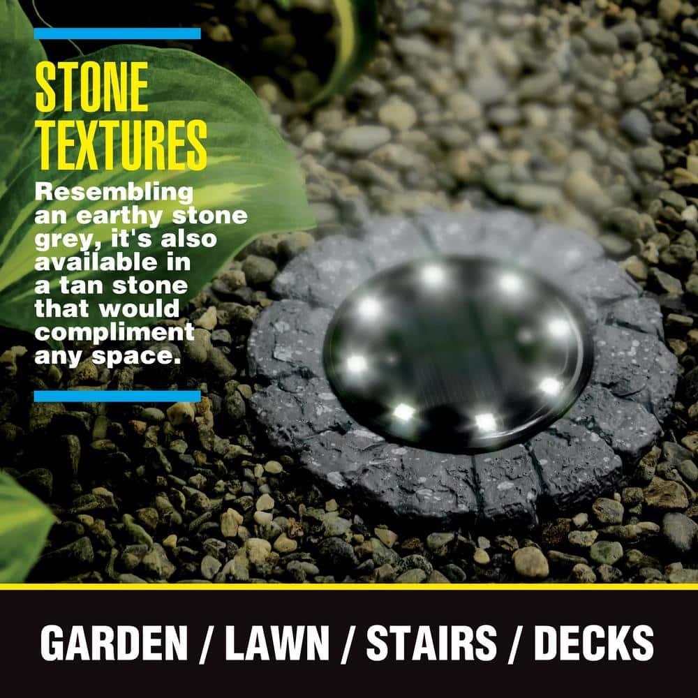 Bell + Howell Stone Low Voltage Solar Powered Integrated LED Pathway Light Pack (Set of 4)