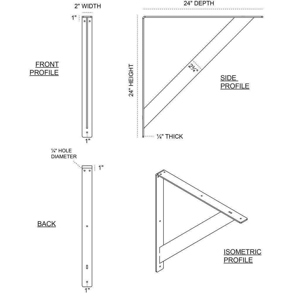 Ekena Millwork Traditional Steel Bracket