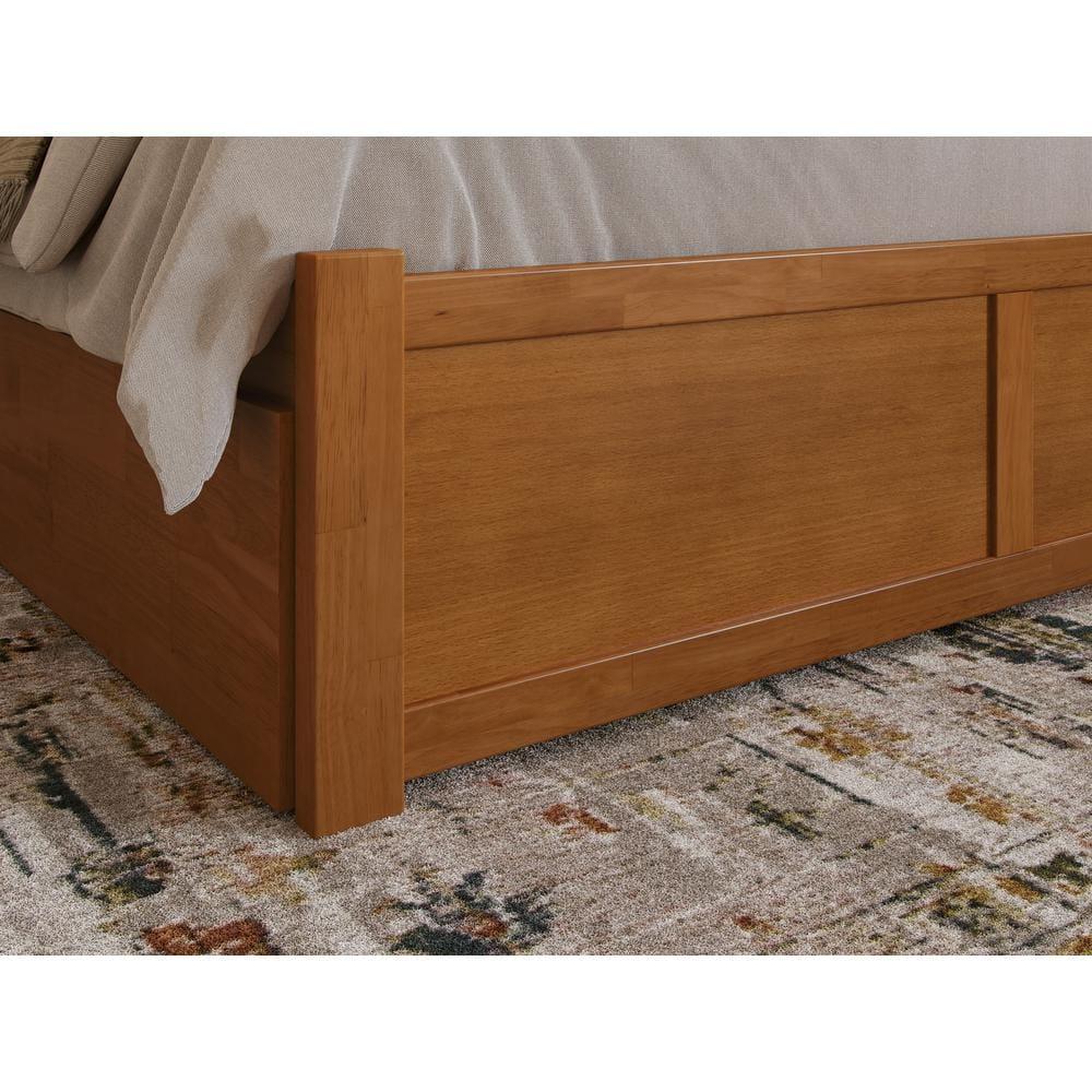 Richmond Solid Wood Platform Bed with Panel Footboard and Trundle