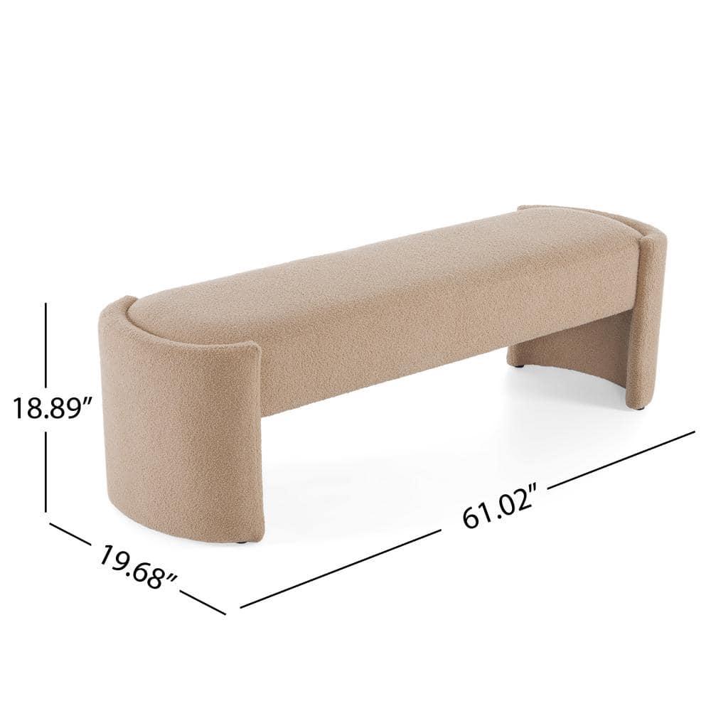 Christopher Knight Home Eugene Modern Boulce Upholstered Ottoman, Light Camel