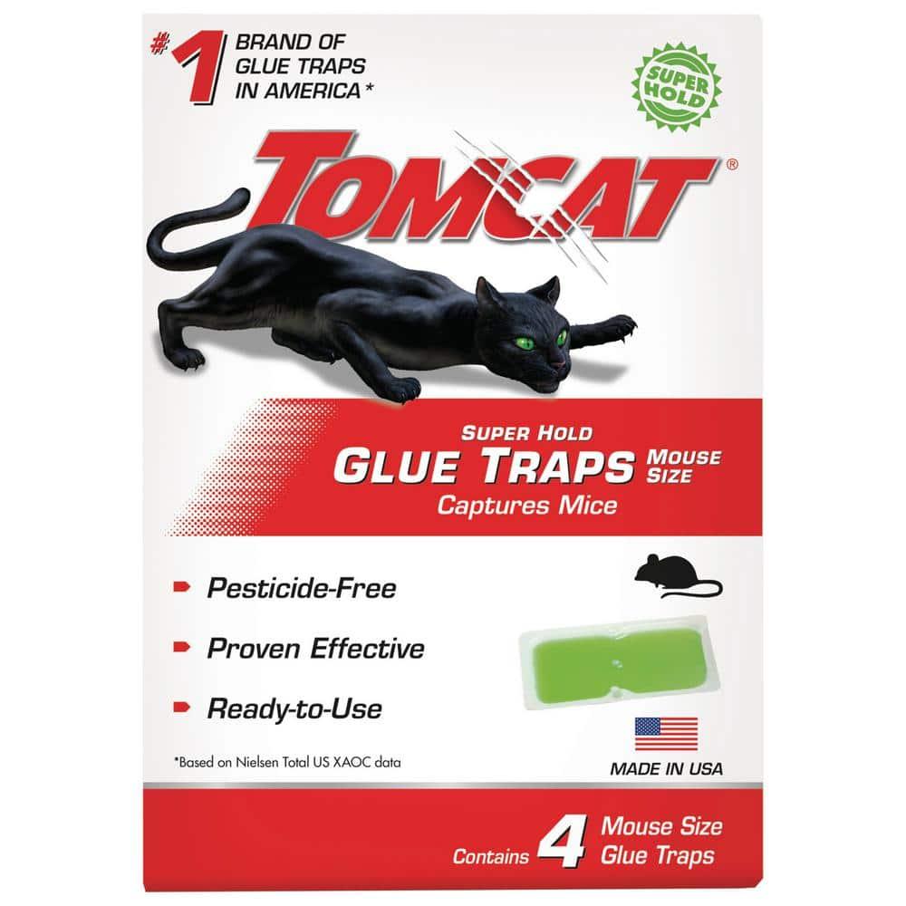 Tomcat Super Hold Glue Traps Mouse Size, Ready-To-Use, 4 Traps