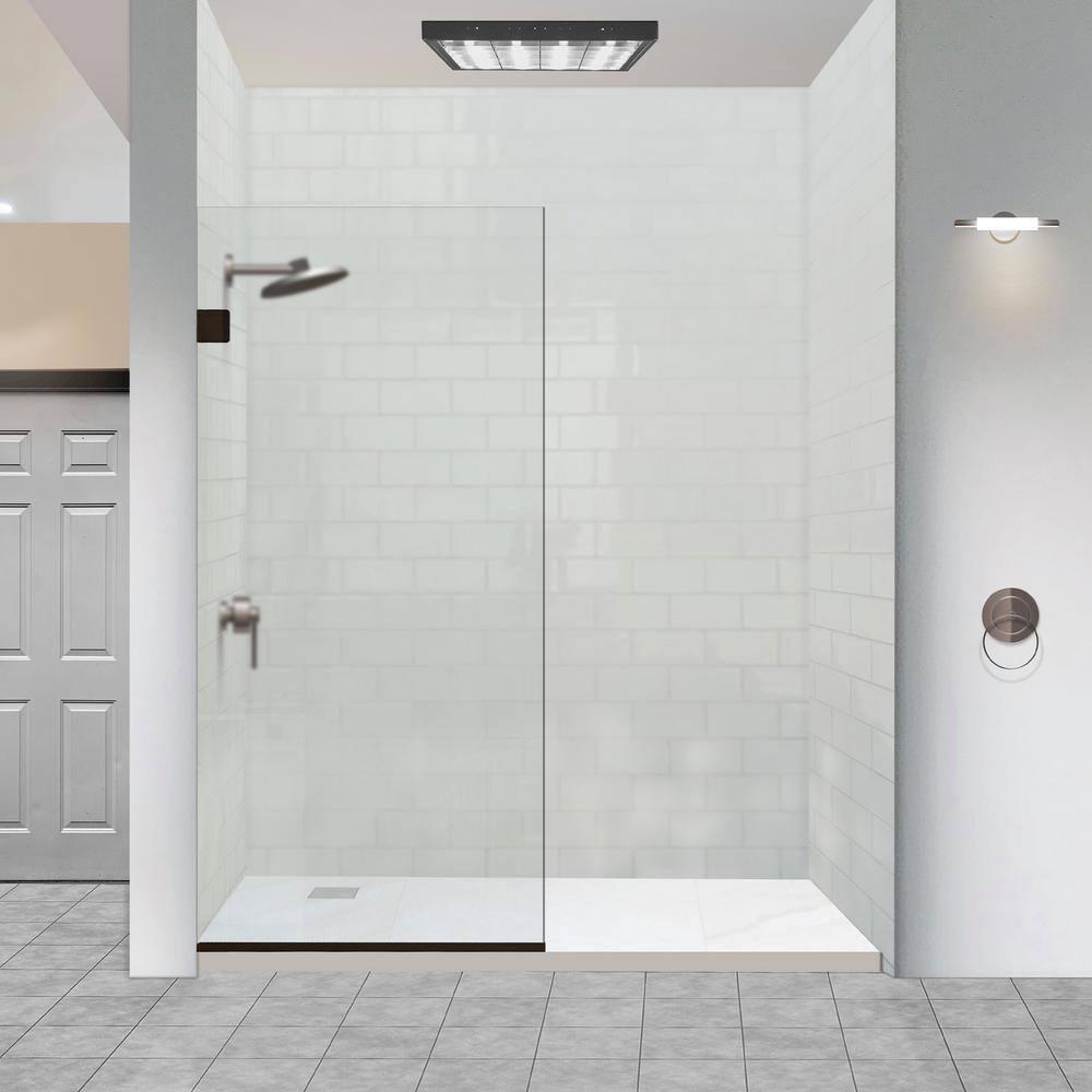 Milan 24" W x 60" H Frameless Fixed Glass Panel