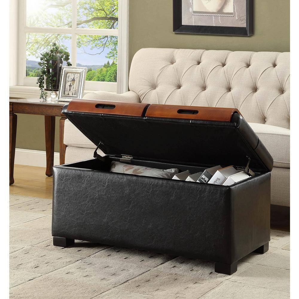 Convenience Concepts Designs4Comfort Storage Ottoman with Trays