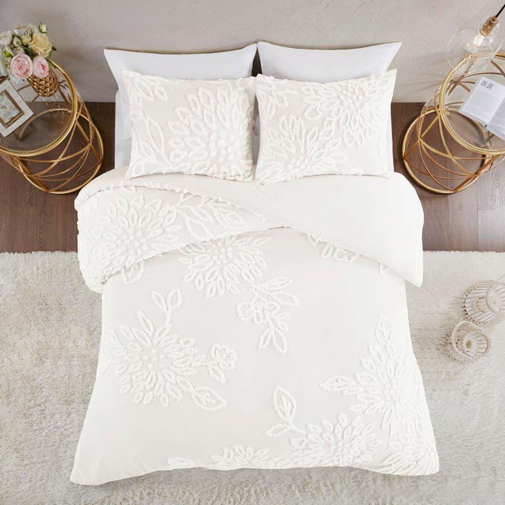 Kelly Clarkson Home Gwyneth 3 Piece Tufted Cotton Chenille Floral Duvet Cover Set