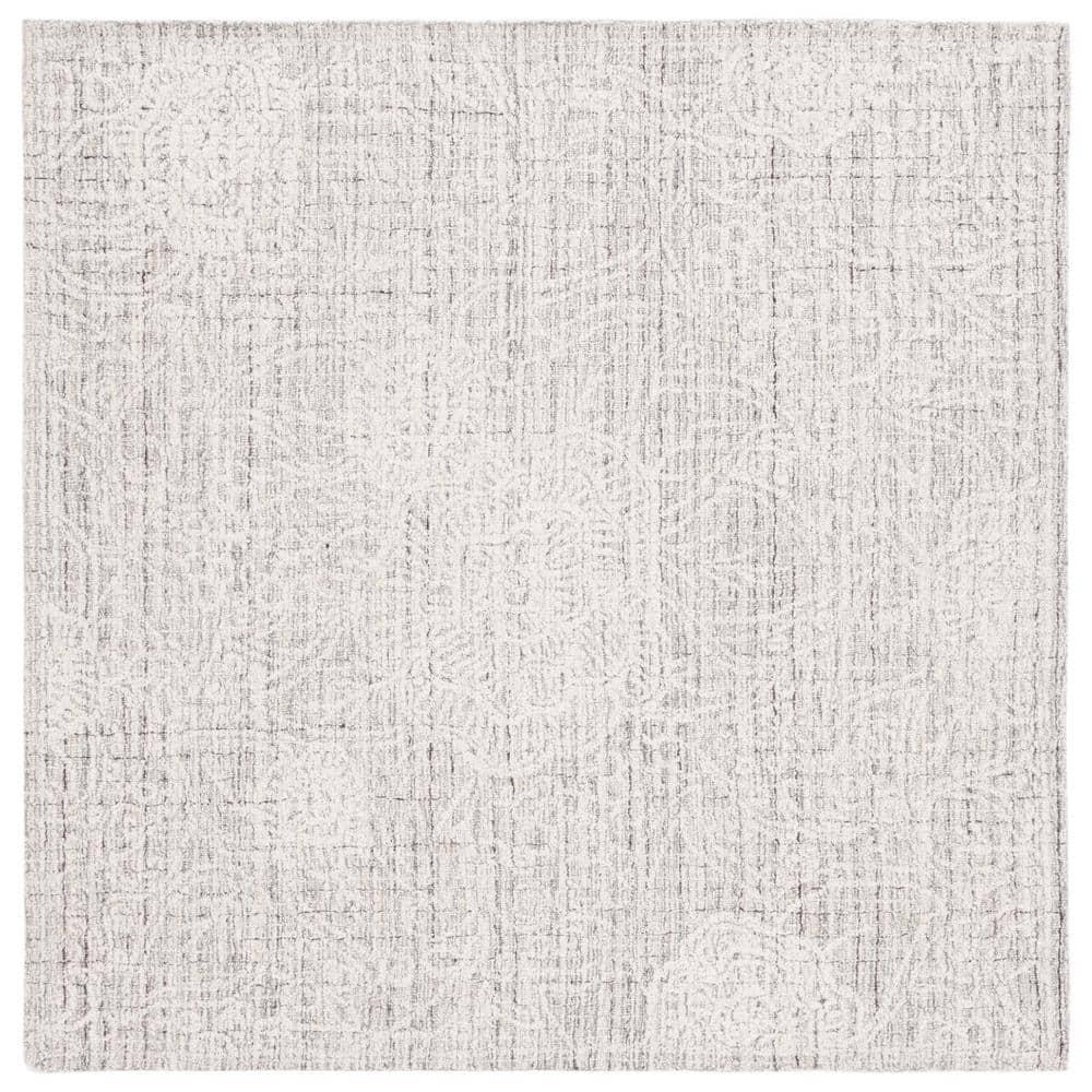 Ebony EBN114 Hand Tufted Area Rug - Grey/Ivory - 6'x6' - Safavieh.