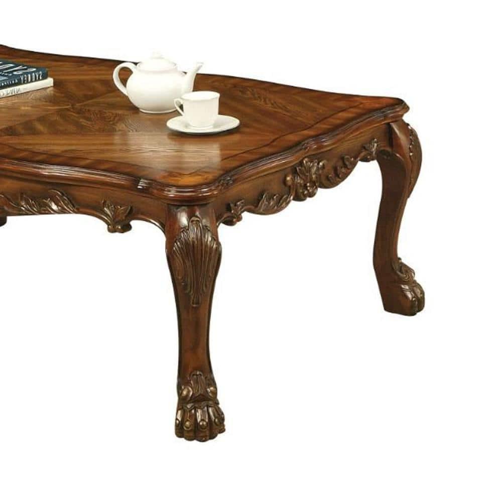 ACME Dresden Rectangular Wooden Coffee Table in Cherry Oak