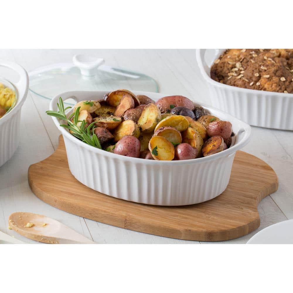 CorningWare French White 1.5-quart Oval Casserole with Glass Lid