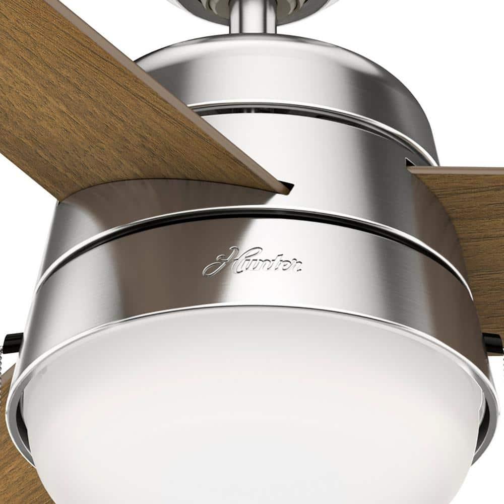 52" Aker 3 - Blade Indoor Standard Ceiling Fan with Pull Chain and Light Kit Included