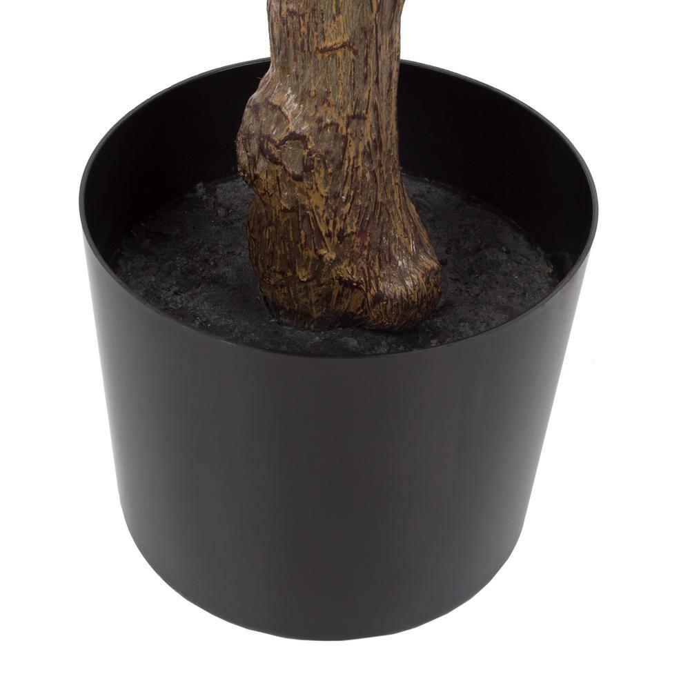 Artificial Rubber Plant - 51-Inch Faux Tree with Natural-Feel Leaves - Realistic Potted Indoor Plant for Office or Home Decor by Pure Garden (Green)