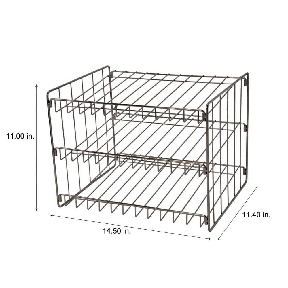 Collections Etc 3-Tier Black Finish Steel Can Storage & Organizer Rack 14.5 X 11.5 X 11