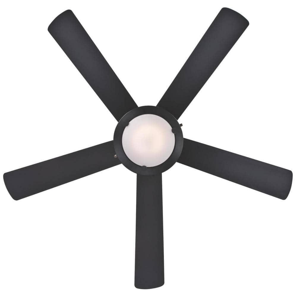 Matte Black 52-Inch Ceiling Fan with LED Light