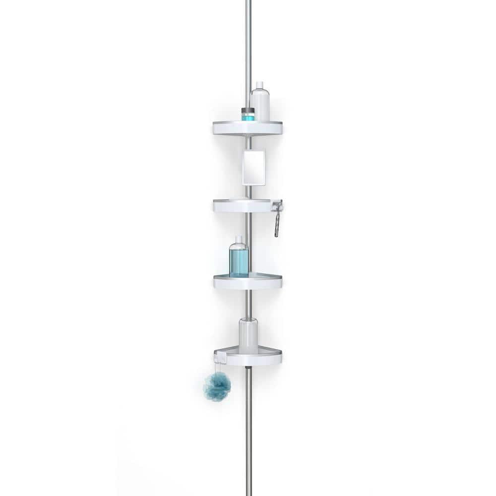 Better Living Products HiRISE 4 Tension Shower Caddy w/Mirror