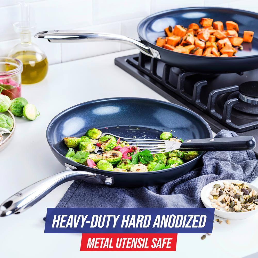 Blue Diamond Hard Anodized Nonstick 2pc Fry Pan Set, 10" & 12"