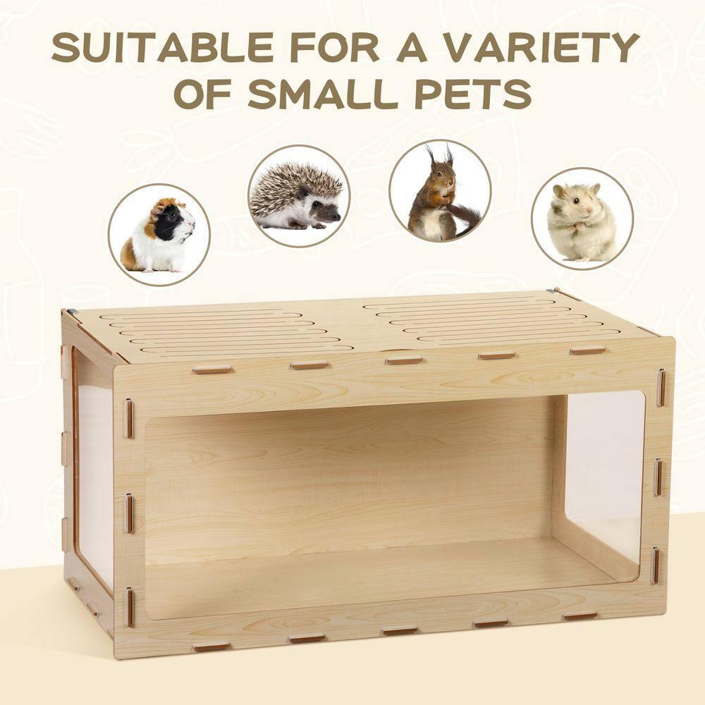 COZIWOW Large Wooden Hamster Cage,Habitat Shelter W/Acrylic Board,Flip Top