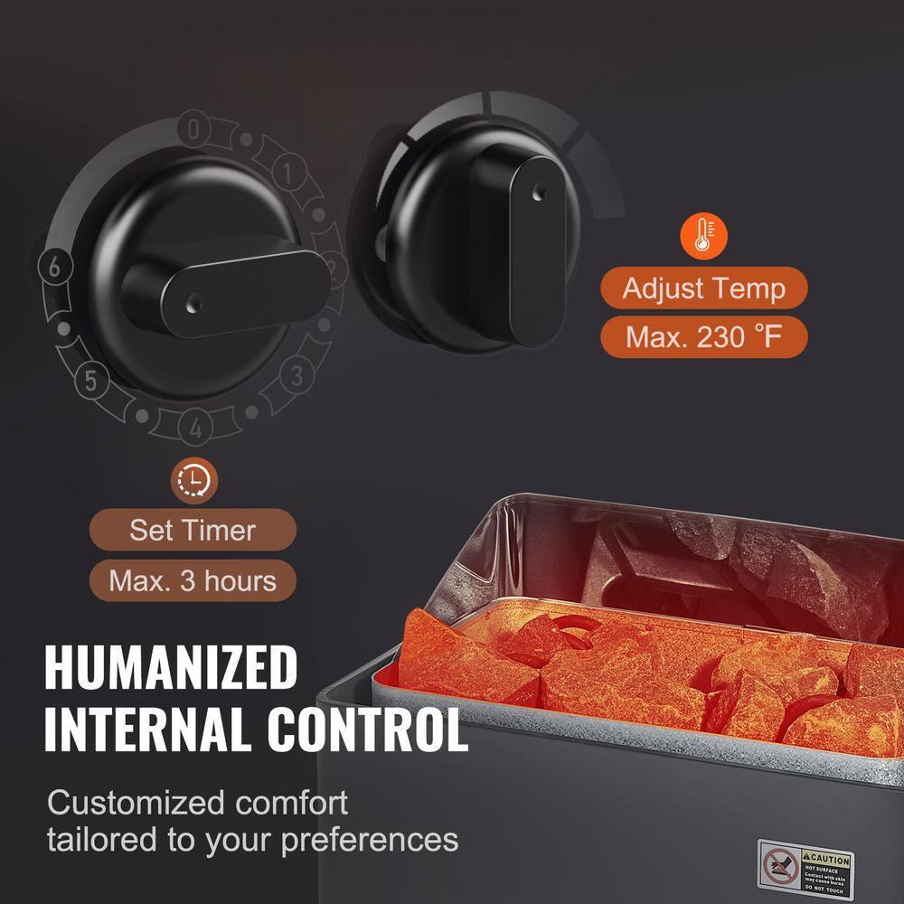 SKYSHALO Dry Stailess Steel W/ Internal Controller & Sauna Heater Stove 3KW Wet
