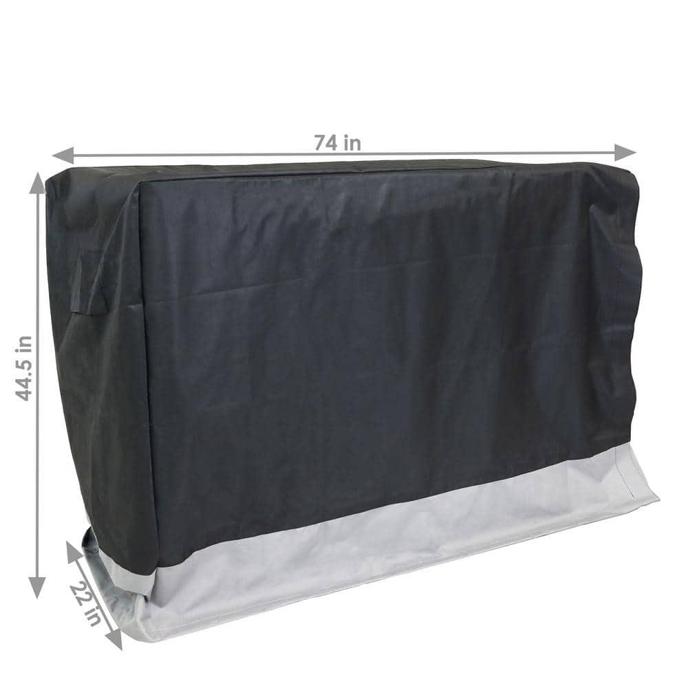 Sunnydaze Outdoor Weather-Resistant Heavy-Duty Polyester with PVC Backing Firewood Log Rack Cover - 6' - Gray and Black