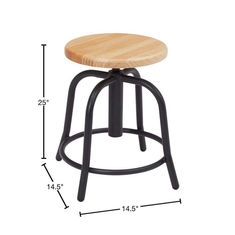 National Public Seating Adjustable Height Ergonomic Lab Stool with Footring