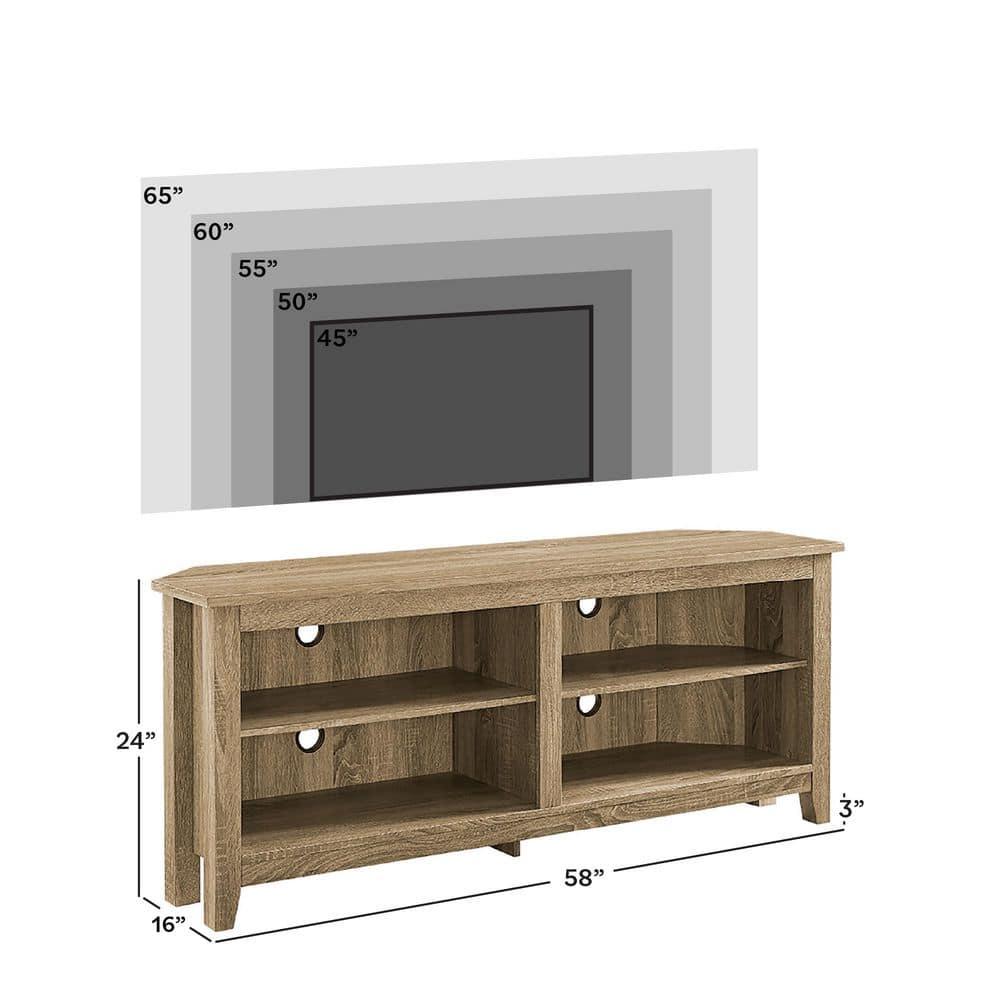 Woven Paths Transitional Corner TV Stand for TVs up to 65", Driftwood