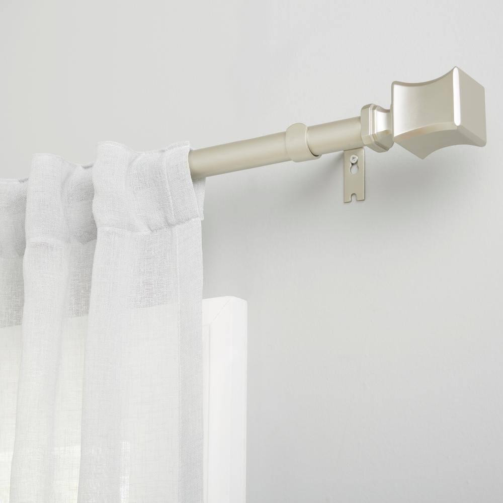 Amalgamated Textiles Exclusive Home Loran 1" Window Curtain Rod and Finial Set, Adjustable