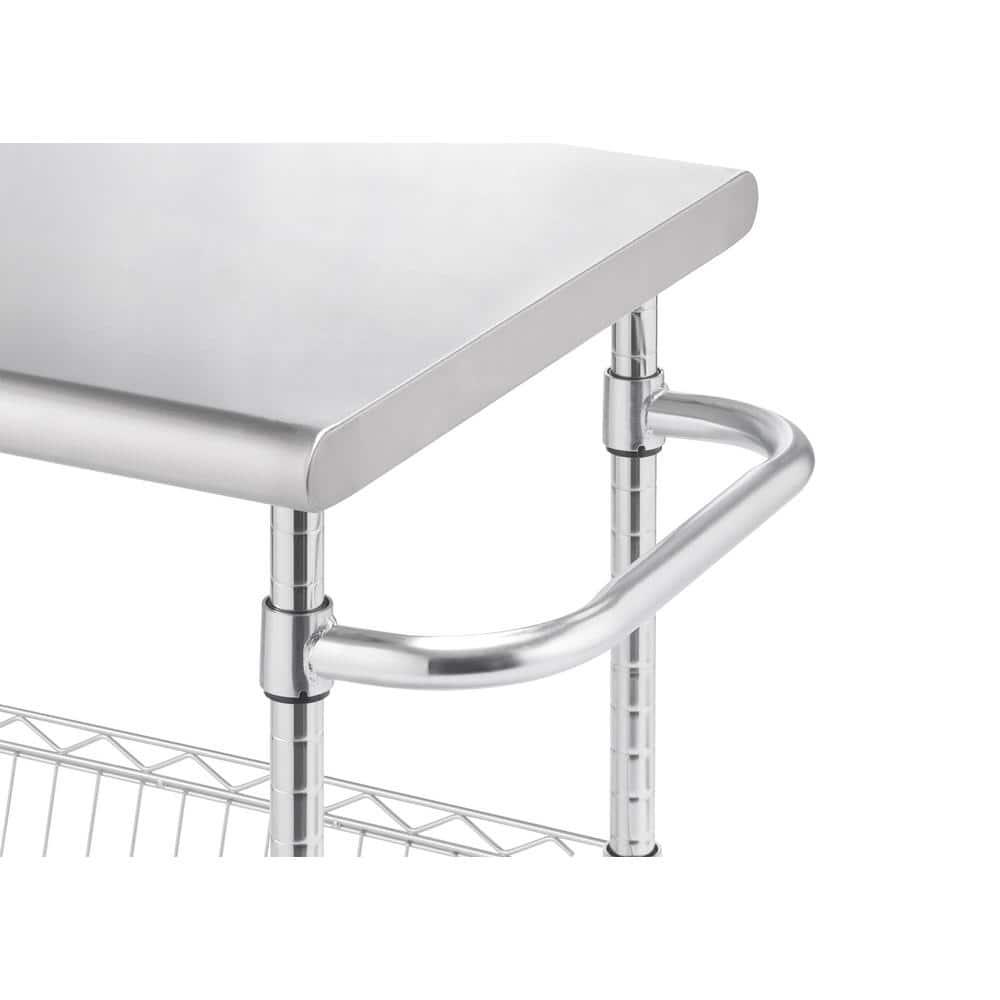 TRINITY EcoStorage® 24" Stainless Steel Kitchen Cart, NSF - Chrome