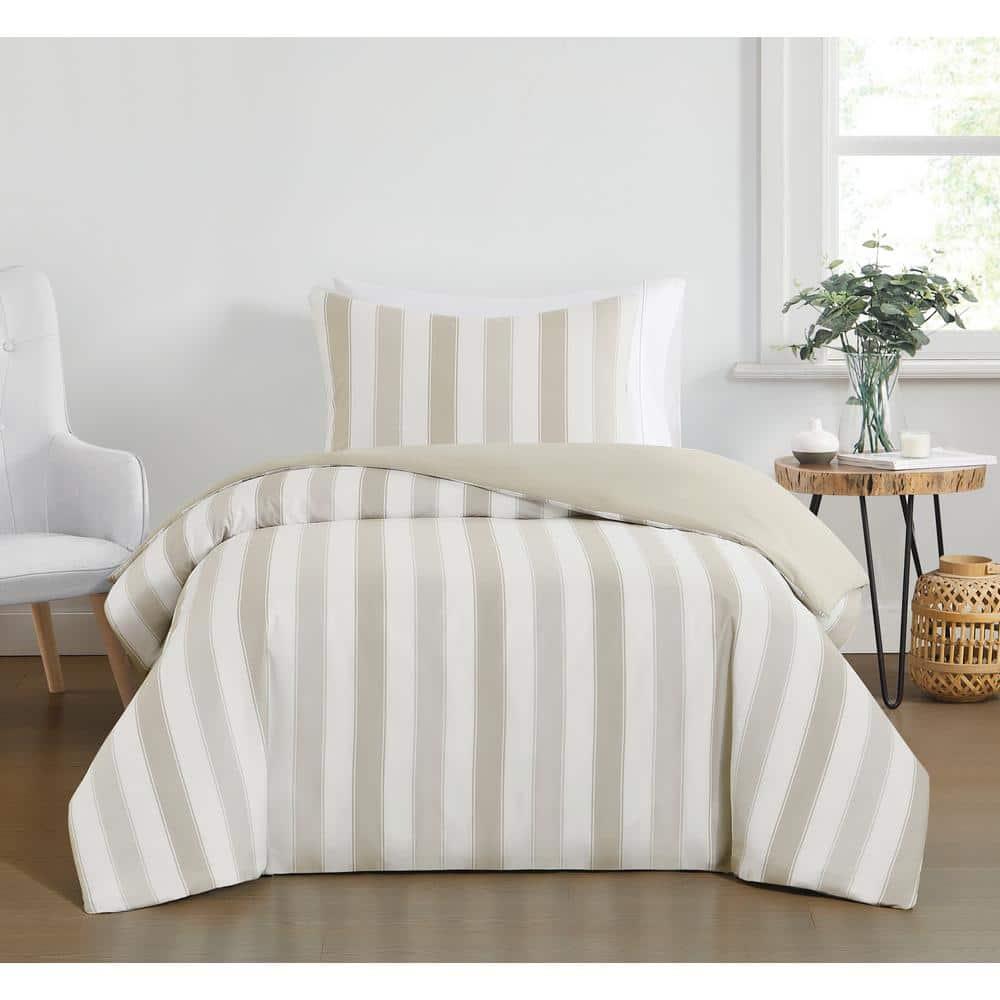 Truly Soft Aiden Polyester Standard Striped Duvet Cover Set