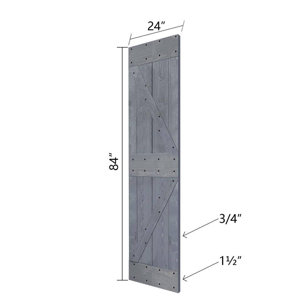 IsLife K Style Solid Core Wood Double Sliding Barn Door with Hardware Kit -Assembly Needed (Set of 2)