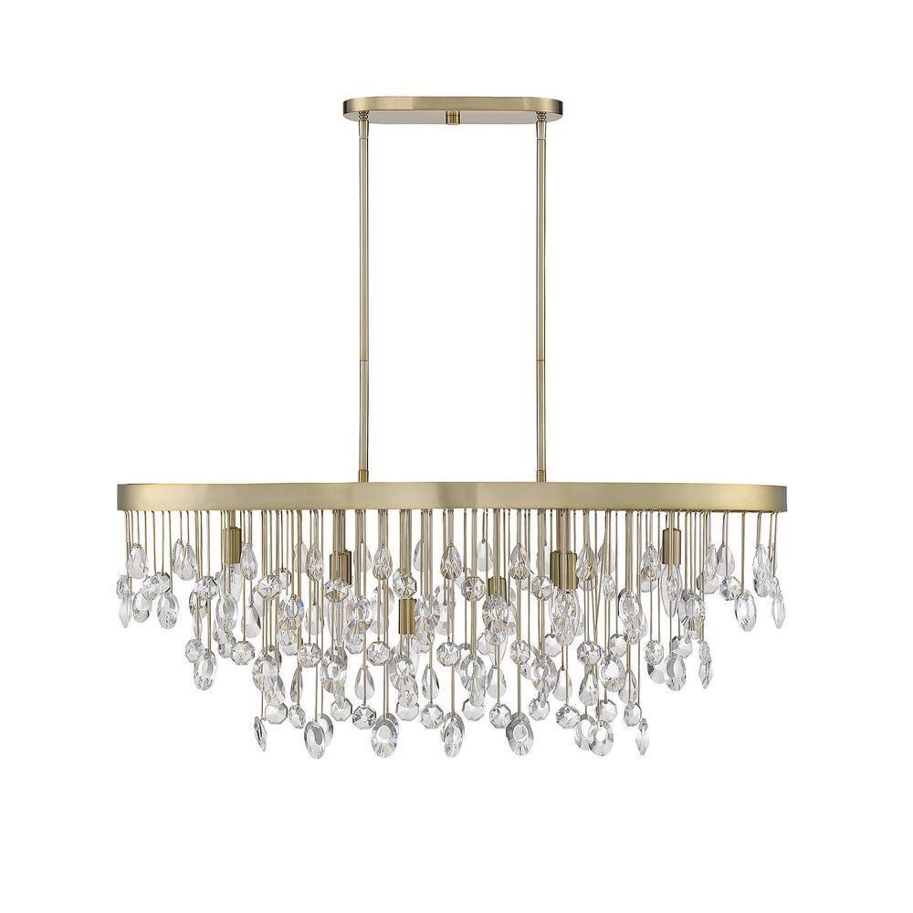 Livorno 8-Light Oval Chandelier in Noble Brass