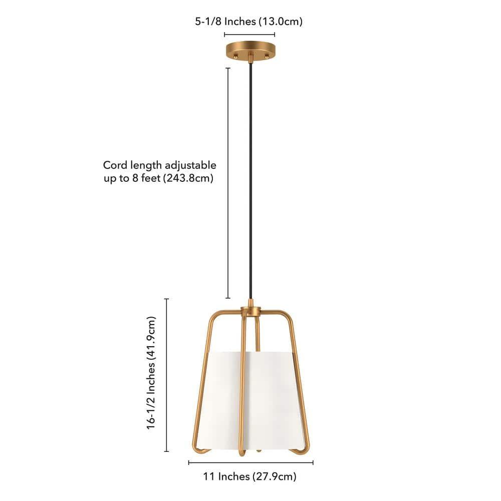 Evelyn&Zoe Mid-Century Modern Fabric and Metal Pendant