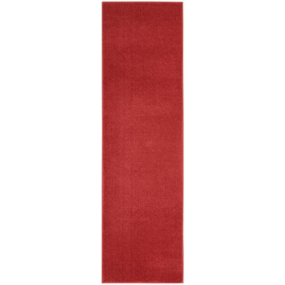 Nourison Essentials Easy Care Indoor Outdoor Area Rug - Brick Red 2' x 6'