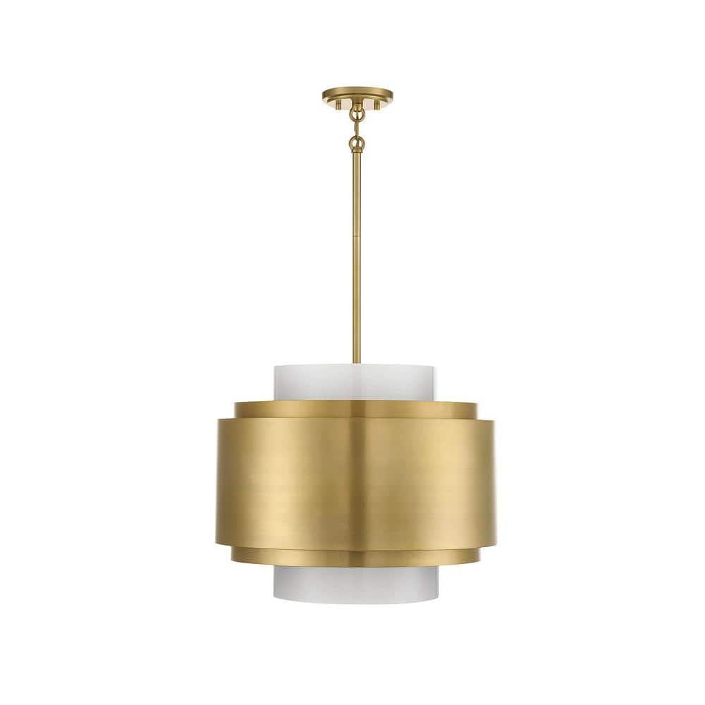 Savoy House Beacon 4 - Light Pendant in  Burnished Brass