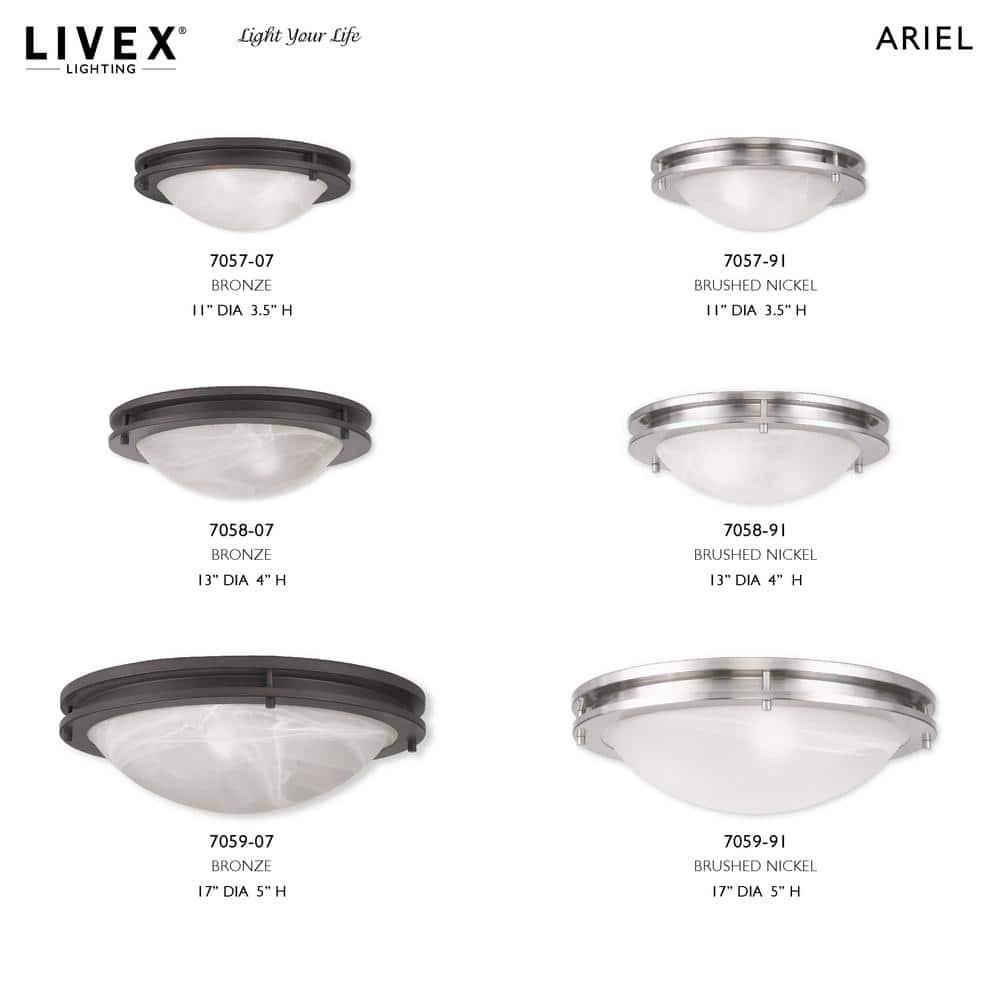 Livex Lighting Ariel 3 - Light Flush Mount in  Bronze