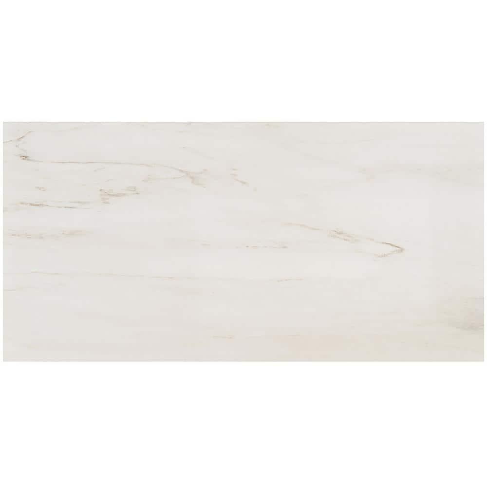 Large Format 24" x 47" Polished Marble Look Porcelain Floor and Wall Tile (15.5 Sq. Ft. / Case)