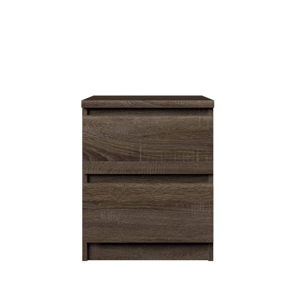 Tvilum Scottsdale 2 Drawer Bedroom Nightstand for Adults, Truffle Oak