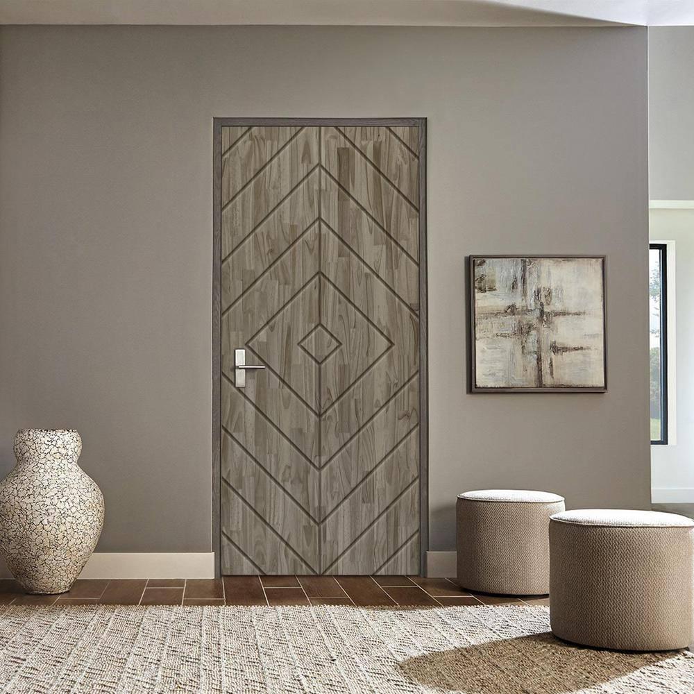 Calhome Stained Smooth Pine Wood Single Prehung Interior Door