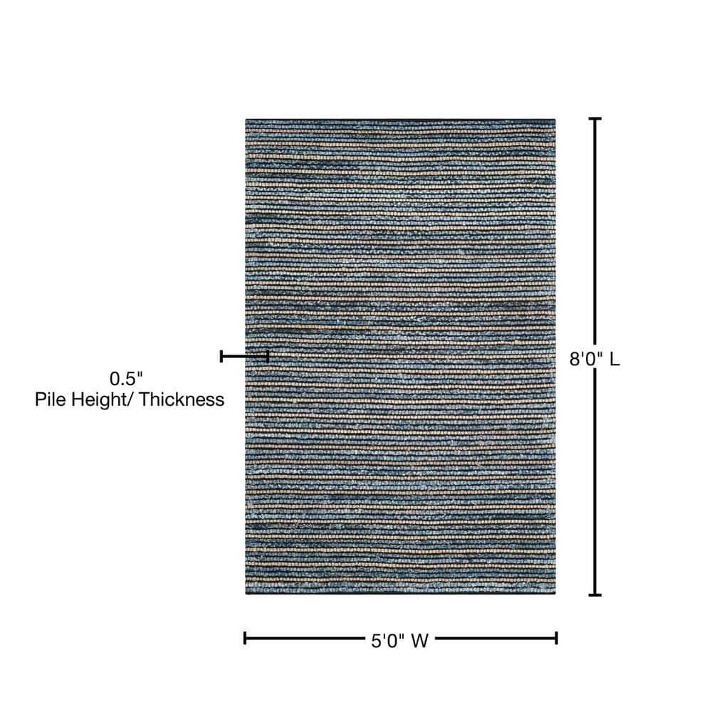 Cape Cod CAP363 Hand Woven Area Rug - Blue/Natural - 5'x8' - Safavieh.