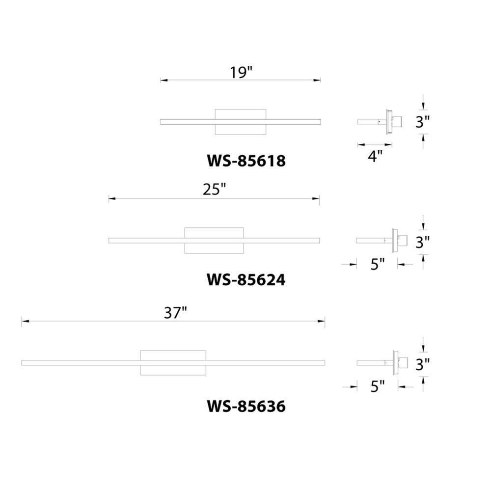 WAC Lighting Level 24" 1-Light LED 3500K Aluminum Bathroom Vanity Light in Black