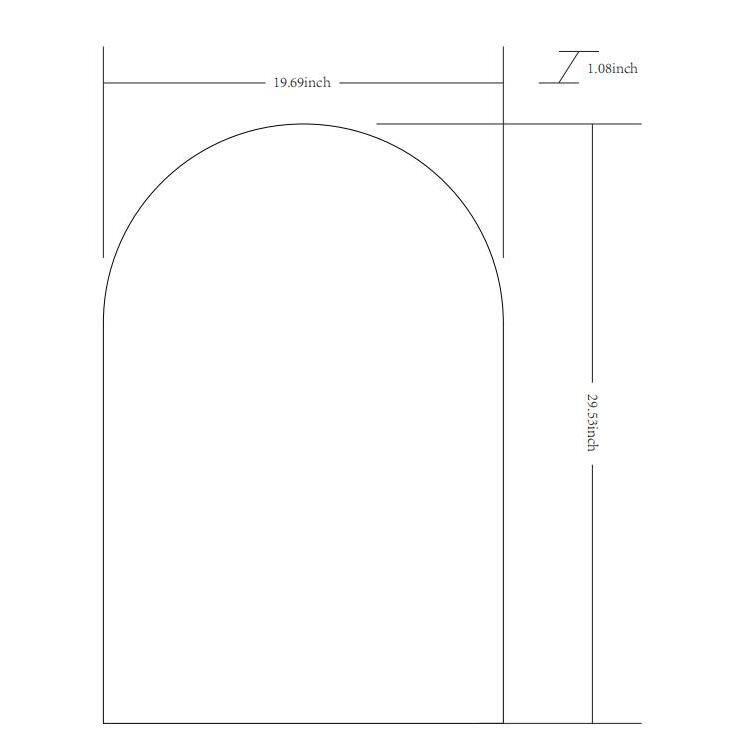 Elegant Arched Wood Frame Mirror in Brushed Silver and Gold