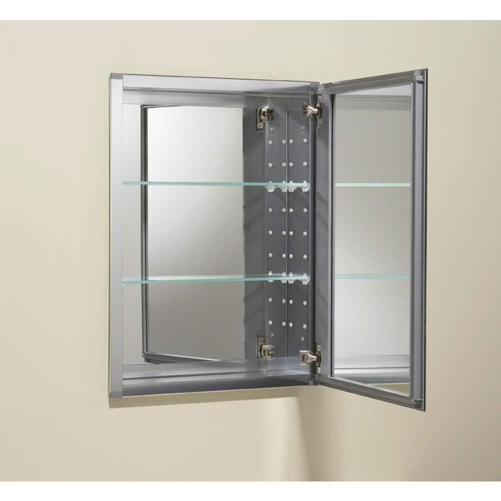 CLC Recessed or Surface Mount Frameless Aluminum Medicine Cabinet Adjustable Shelves