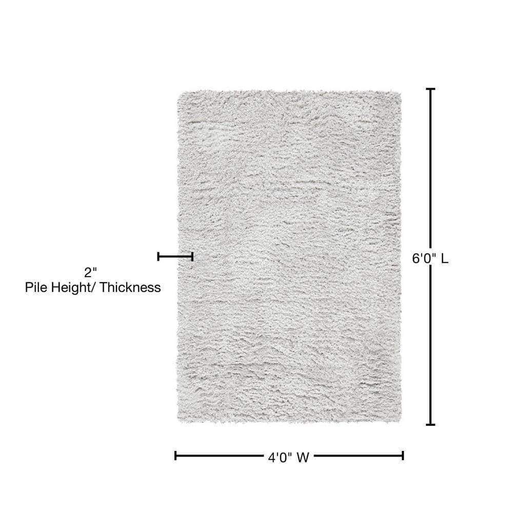 Madrid Shag 200 MDG256 Power Loomed Indoor Area Rug - Silver - 4'x6' - Safavieh