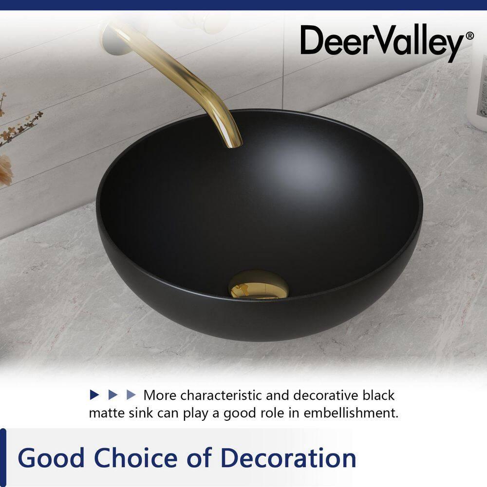 DeerValley Symmetry 13" x 13'' Circular/Round Vitreous Vessel Bathroom Sink