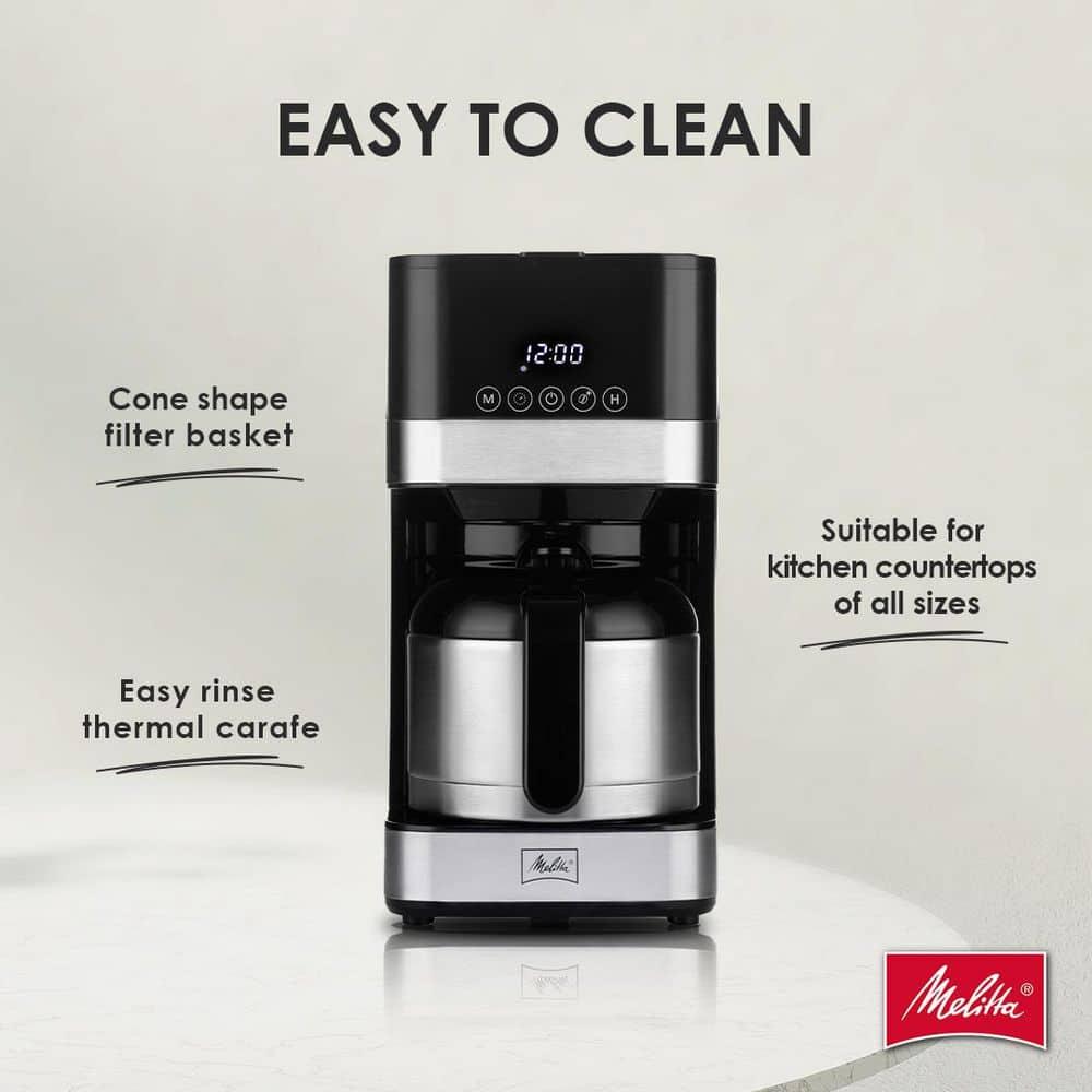 Melitta MCM010PULBK1 Melitta Aroma Tocco 8-cup Drip Coffee Maker With Thermal Carafe And Touch Control Display